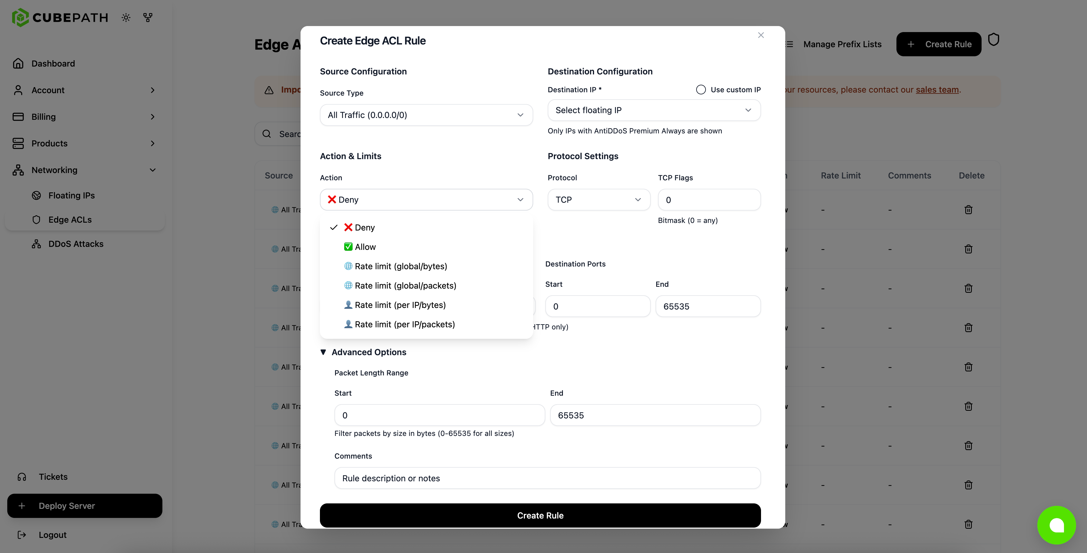 Advanced ACL Settings